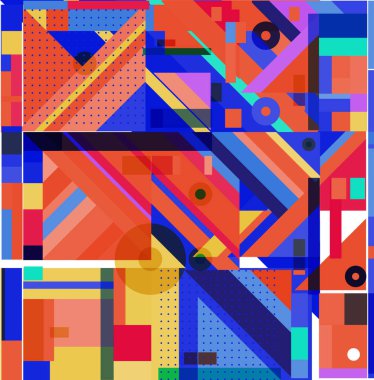 Yeni Yıl 2021 renkli geometrik poster tasarımı şablonu