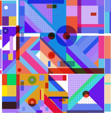 Yeni Yıl 2021 renkli geometrik poster tasarımı şablonu