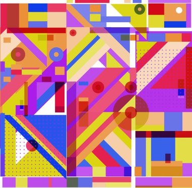 Yeni Yıl 2021 renkli geometrik poster tasarımı şablonu