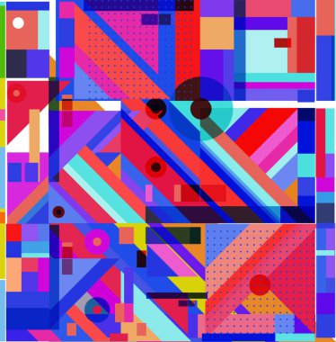 Yeni Yıl 2021 renkli geometrik poster tasarımı şablonu