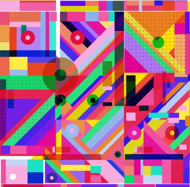 Yeni Yıl 2021 renkli geometrik poster tasarımı şablonu