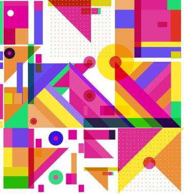 Yeni Yıl 2021 renkli geometrik poster tasarımı şablonu