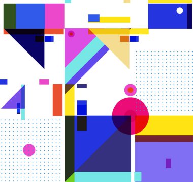 Yeni Yıl 2021 renkli geometrik poster tasarımı şablonu