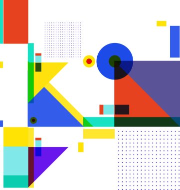 Yeni Yıl 2021 renkli geometrik poster tasarımı şablonu