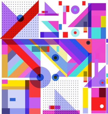 Yeni Yıl 2021 renkli geometrik poster tasarımı şablonu