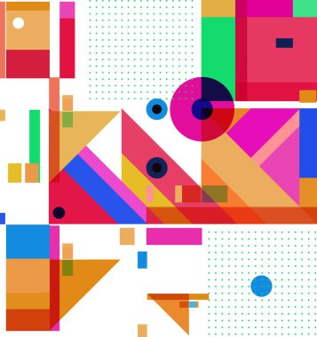 Yeni Yıl 2021 renkli geometrik poster tasarımı şablonu