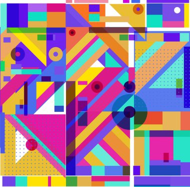 Yeni Yıl 2021 renkli geometrik poster tasarımı şablonu