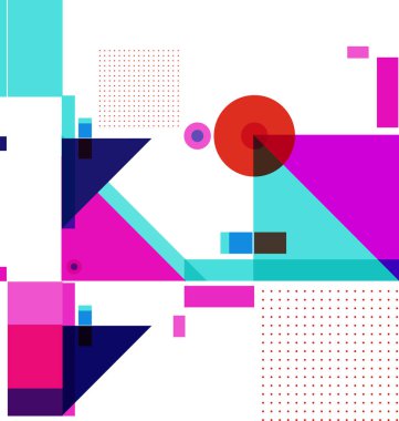 Yeni Yıl 2021 renkli geometrik poster tasarımı şablonu