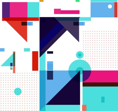 Yeni Yıl 2021 renkli geometrik poster tasarımı şablonu