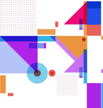 Yeni Yıl 2021 renkli geometrik poster tasarımı şablonu