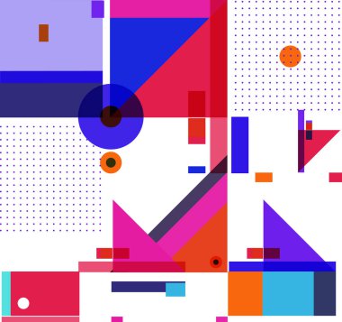 Yeni Yıl 2021 renkli geometrik poster tasarımı şablonu