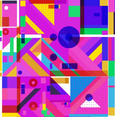 Yeni Yıl 2021 renkli geometrik poster tasarımı şablonu