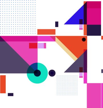 Yeni Yıl 2021 renkli geometrik poster tasarımı şablonu