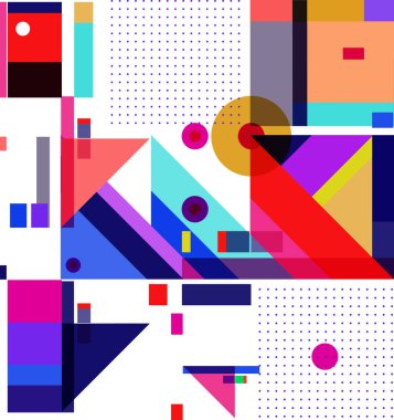 Yeni Yıl 2021 renkli geometrik poster tasarımı şablonu