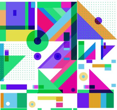 Yeni Yıl 2021 renkli geometrik poster tasarımı şablonu