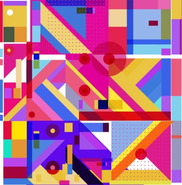 Yeni Yıl 2021 renkli geometrik poster tasarımı şablonu