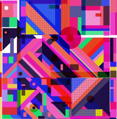 Yeni Yıl 2021 renkli geometrik poster tasarımı şablonu