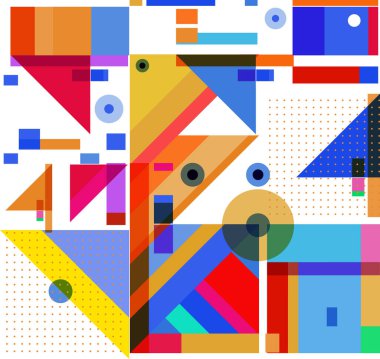 Yeni Yıl 2021 renkli geometrik poster tasarımı şablonu