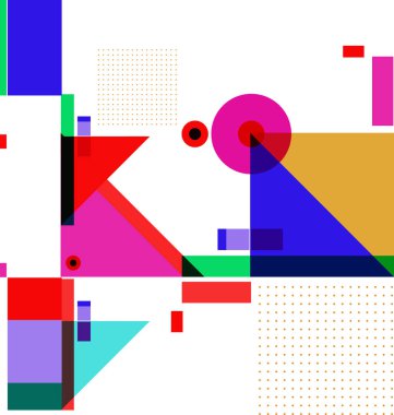 Yeni Yıl 2021 renkli geometrik poster tasarımı şablonu