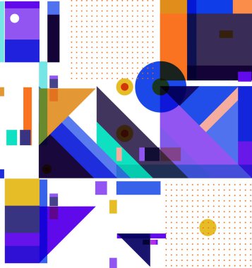 Yeni Yıl 2021 renkli geometrik poster tasarımı şablonu