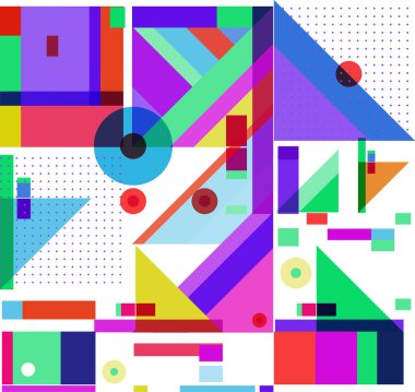 Yeni Yıl 2021 renkli geometrik poster tasarımı şablonu