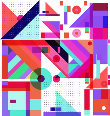 Yeni Yıl 2021 renkli geometrik poster tasarımı şablonu