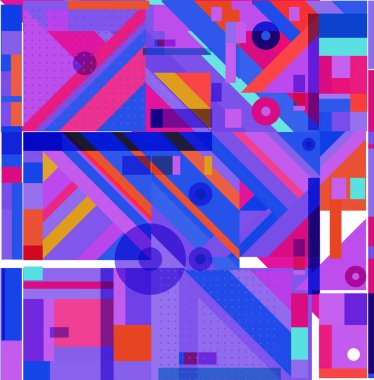 Yeni Yıl 2021 renkli geometrik poster tasarımı şablonu