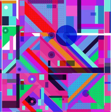 Yeni Yıl 2021 renkli geometrik poster tasarımı şablonu