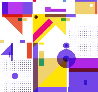 Yeni Yıl 2021 renkli geometrik poster tasarımı şablonu