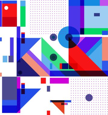 Yeni Yıl 2021 renkli geometrik poster tasarımı şablonu