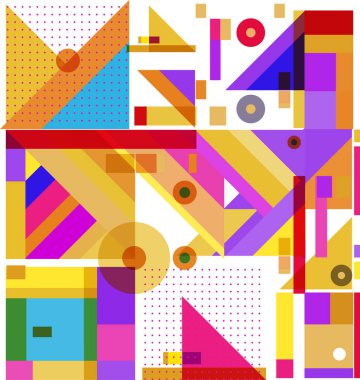 Yeni Yıl 2021 renkli geometrik poster tasarımı şablonu