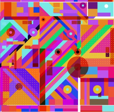 Yeni Yıl 2021 renkli geometrik poster tasarımı şablonu