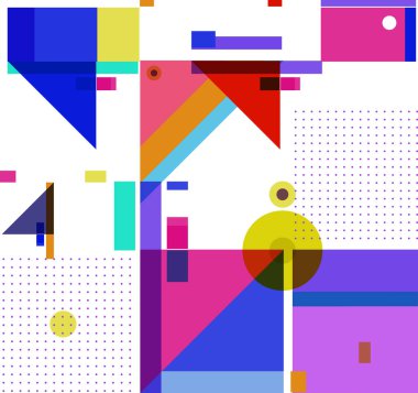 Yeni Yıl 2021 renkli geometrik poster tasarımı şablonu