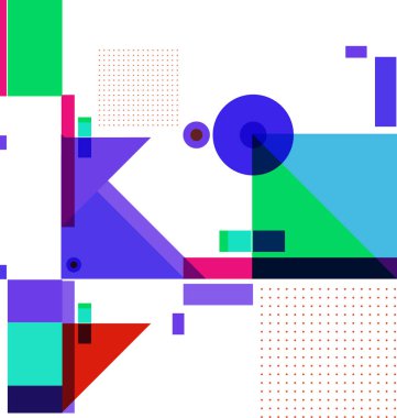 Yeni Yıl 2021 renkli geometrik poster tasarımı şablonu