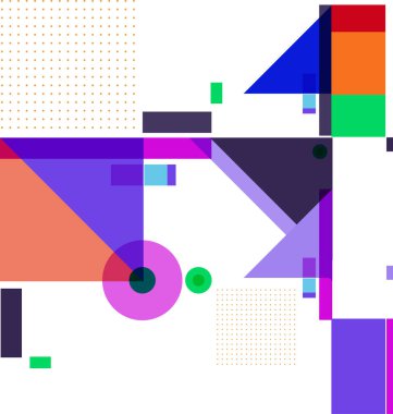 Yeni Yıl 2021 renkli geometrik poster tasarımı şablonu