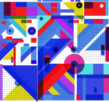 Yeni Yıl 2021 renkli geometrik poster tasarımı şablonu