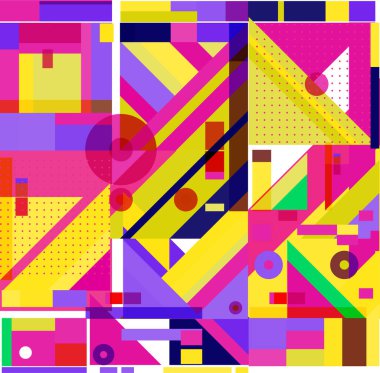 Yeni Yıl 2021 renkli geometrik poster tasarımı şablonu