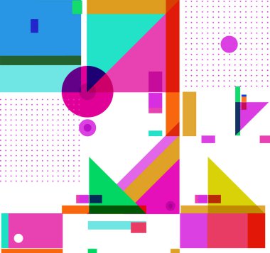 Yeni Yıl 2021 renkli geometrik poster tasarımı şablonu