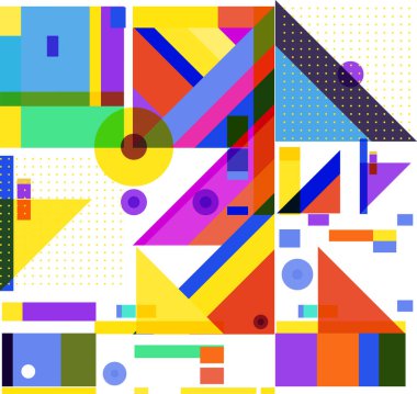 Yeni Yıl 2021 renkli geometrik poster tasarımı şablonu