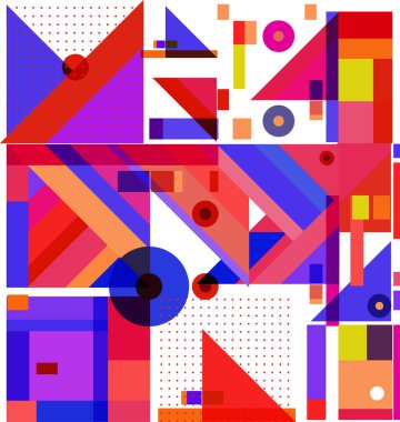 Yeni Yıl 2021 renkli geometrik poster tasarımı şablonu