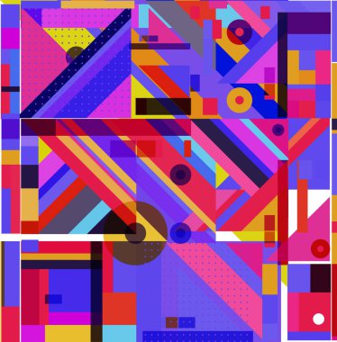 Yeni Yıl 2021 renkli geometrik poster tasarımı şablonu