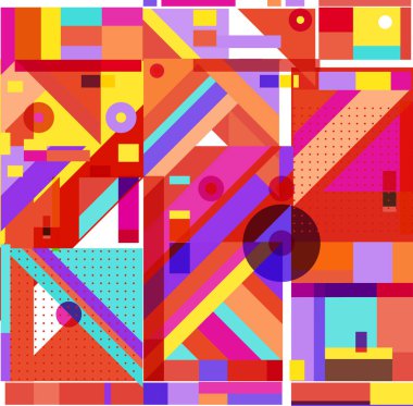 Yeni Yıl 2021 renkli geometrik poster tasarımı şablonu