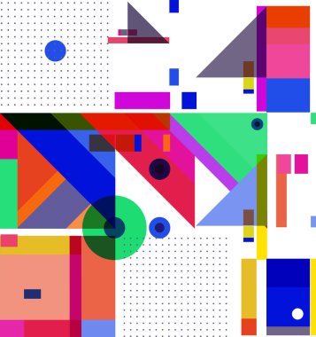 Yeni Yıl 2021 renkli geometrik poster tasarımı şablonu