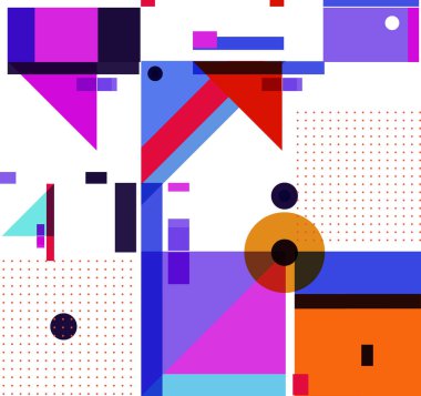 Yeni Yıl 2021 renkli geometrik poster tasarımı şablonu