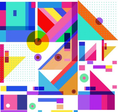 Yeni Yıl 2021 renkli geometrik poster tasarımı şablonu