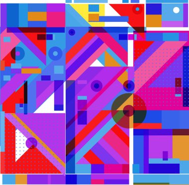 Yeni Yıl 2021 renkli geometrik poster tasarımı şablonu