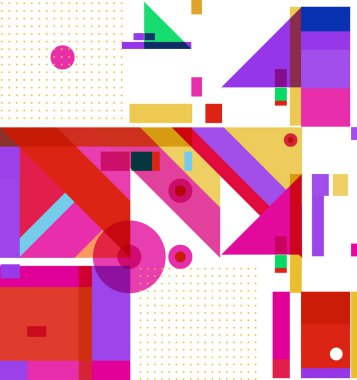 Yeni Yıl 2021 renkli geometrik poster tasarımı şablonu