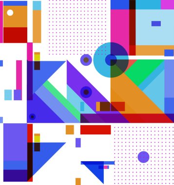 Yeni Yıl 2021 renkli geometrik poster tasarımı şablonu