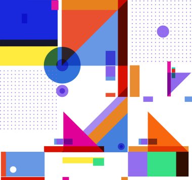 Yeni Yıl 2021 renkli geometrik poster tasarımı şablonu