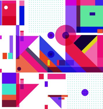 Yeni Yıl 2021 renkli geometrik poster tasarımı şablonu